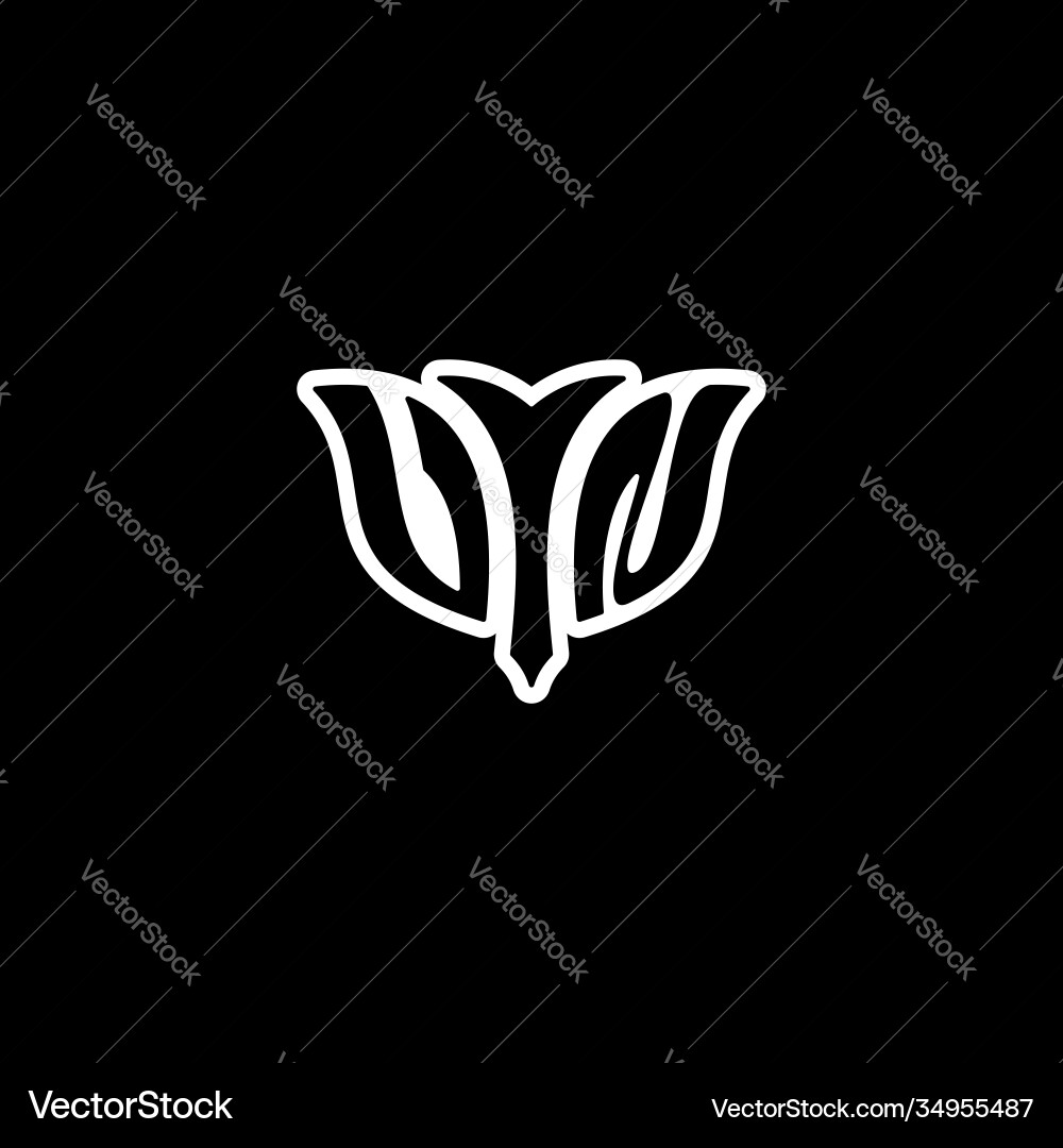 V n initials bow arrow simple modern minimalist Vector Image