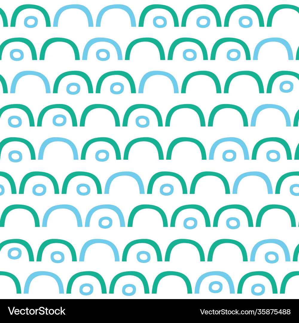Abstract curve and spotted pattern design in blue vector image