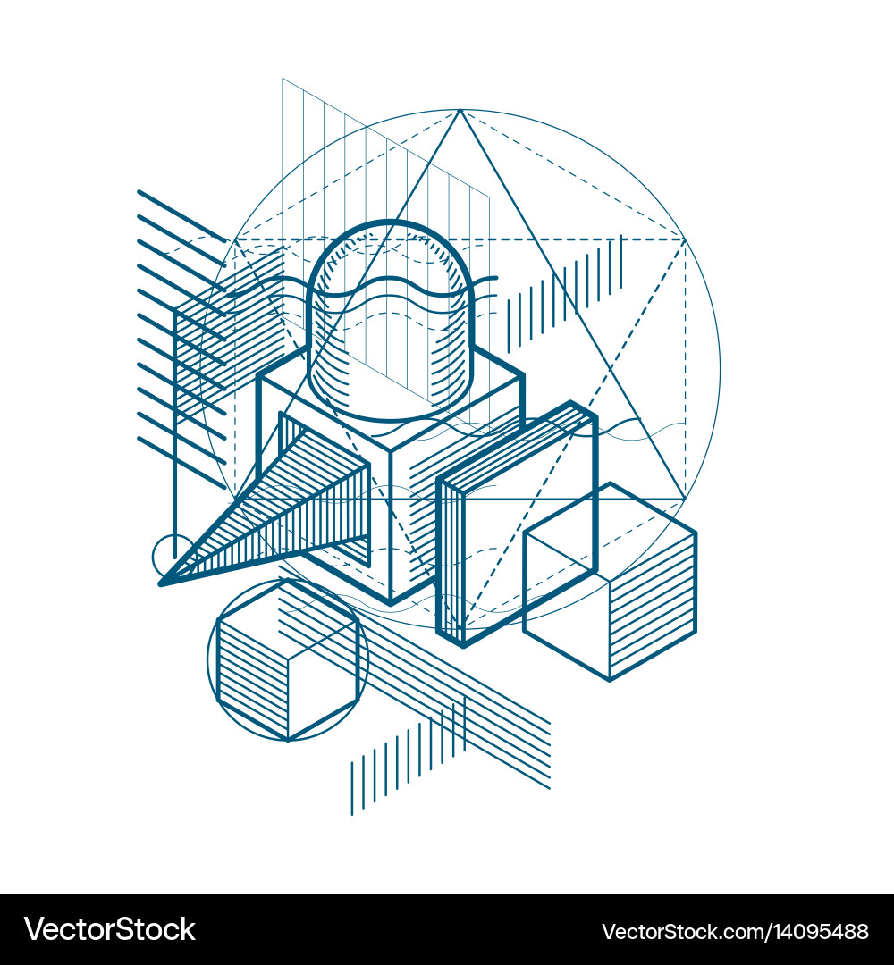 Abstract isometrics background 3d layout Vector Image