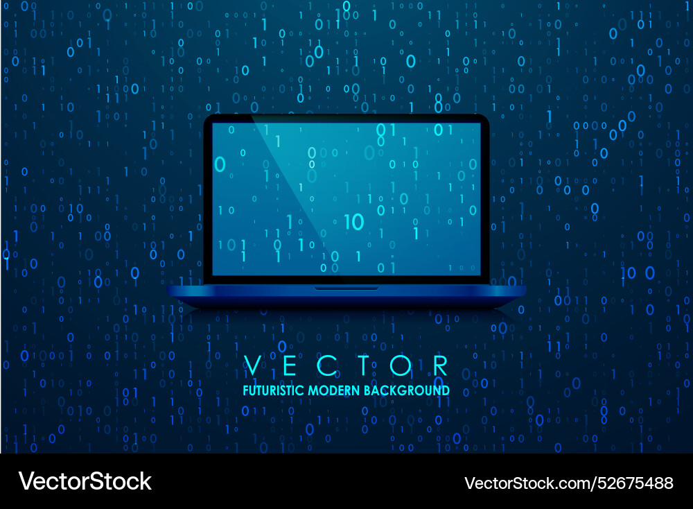 Abstract virtual digital stream binary computer vector image