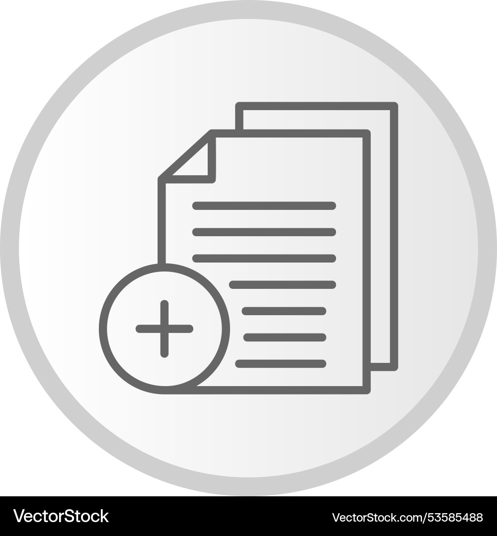 Add file line circle grey icon vector image