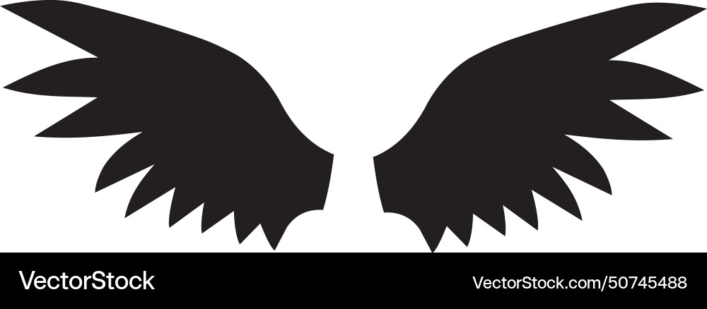 Black minimal looking wings of bird Royalty Free Vector