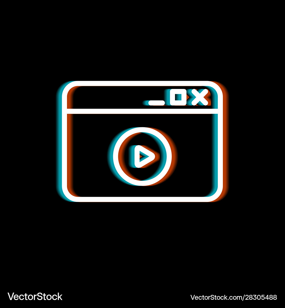 Browser window with play button video content Browser window with play button video content vector image