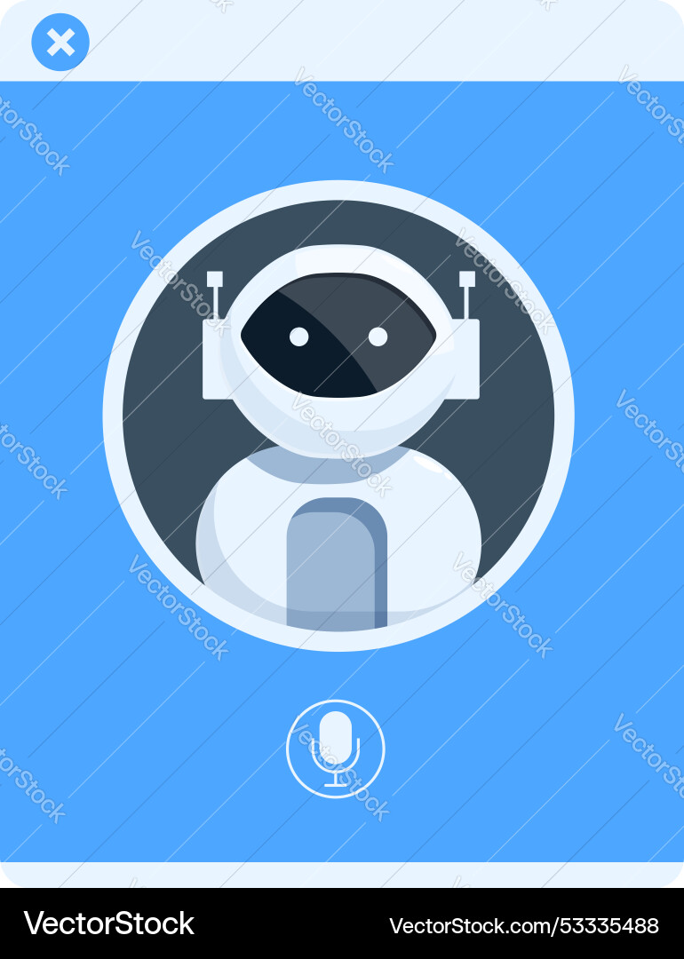 Chatbot app displaying on smartphone screen Chatbot app displaying on smartphone screen Vector Image