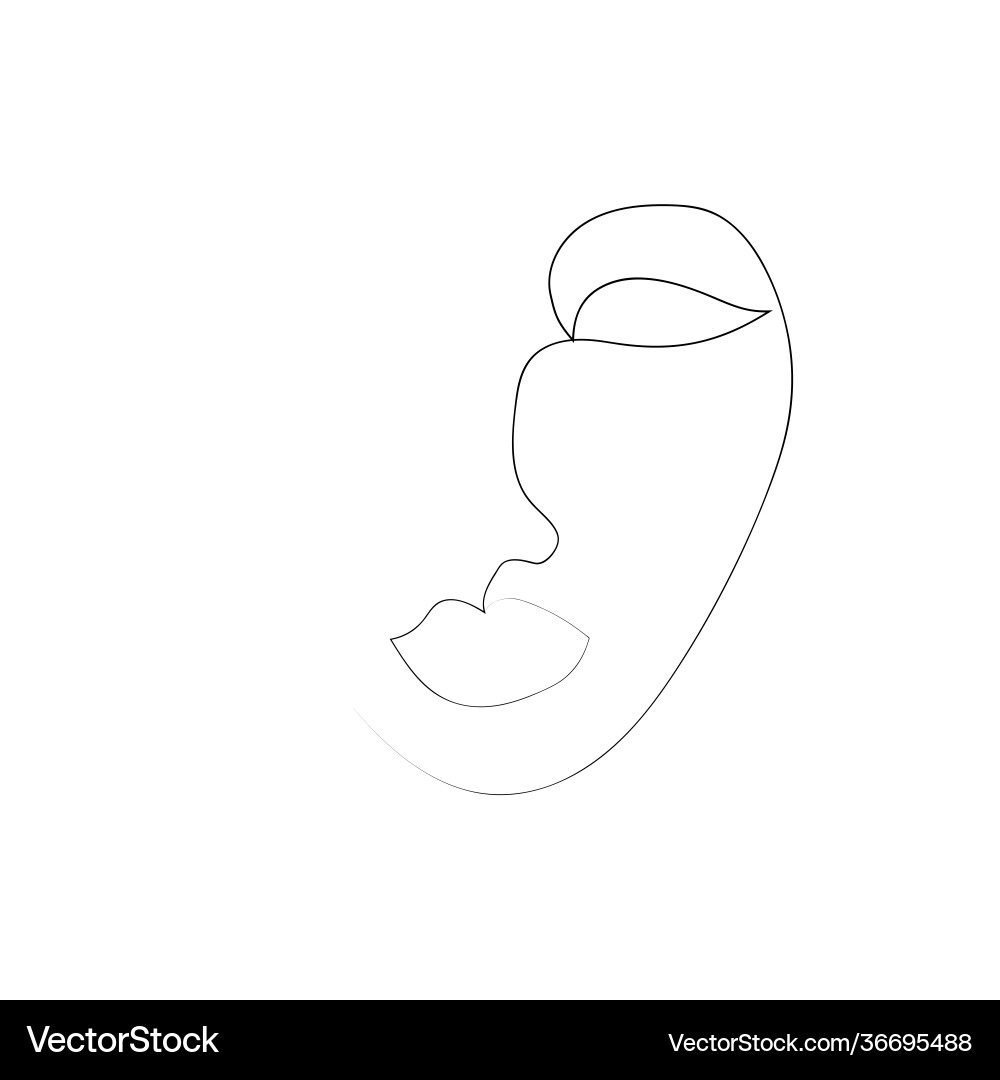 Continuous line drawing set faces Continuous line drawing set faces Vector Image