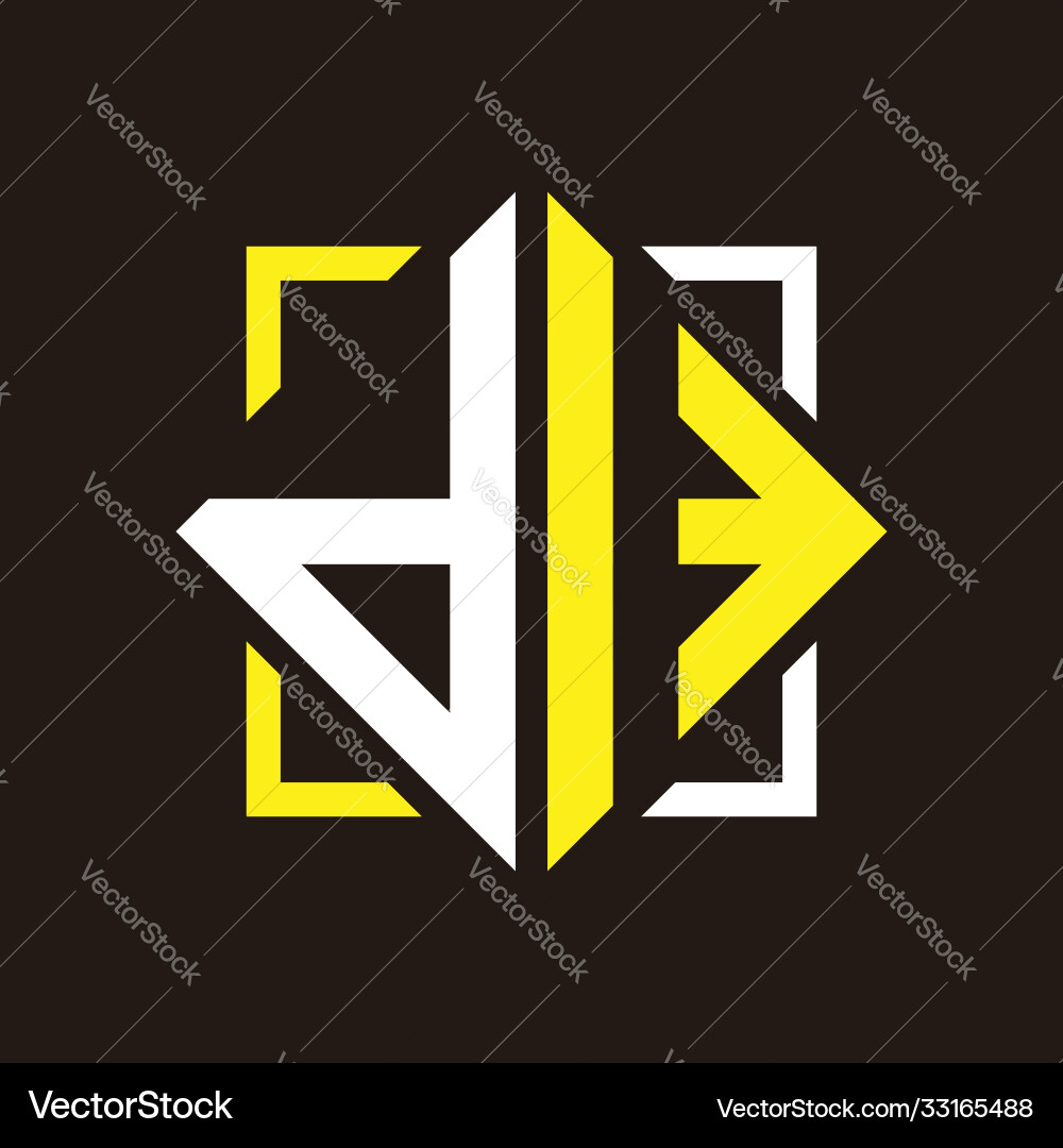 D i initials quadrangle monogram with square D i initials quadrangle monogram with square Vector Image