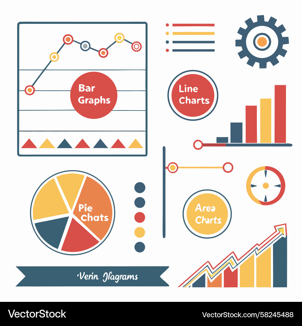 Data Chart Types & Visualizations Vector Image