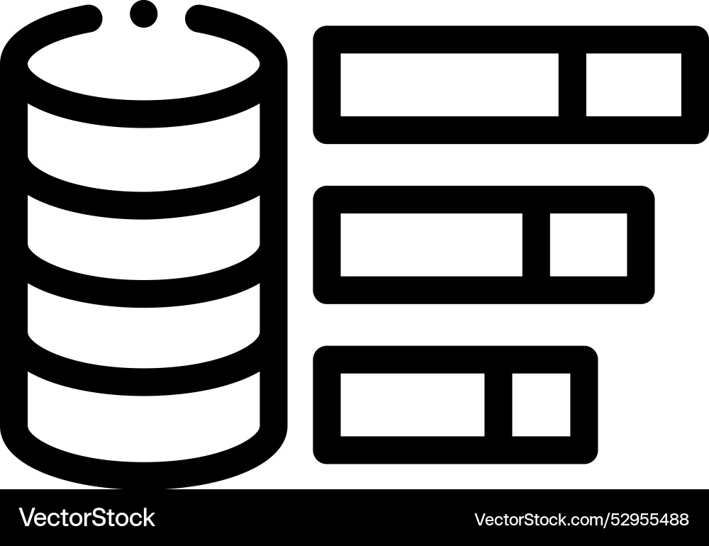 Data icon thin linear style design isolated vector image