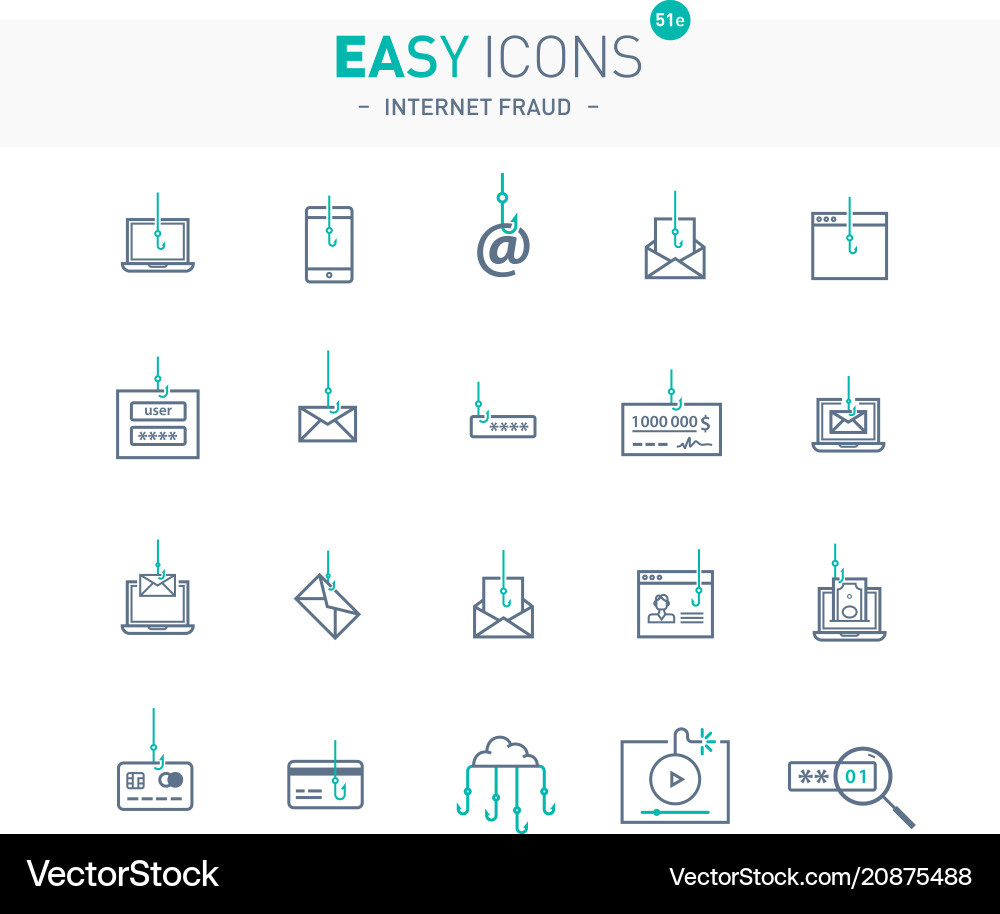 Easy icons 51e internet fraud Easy icons 51e internet fraud vector image