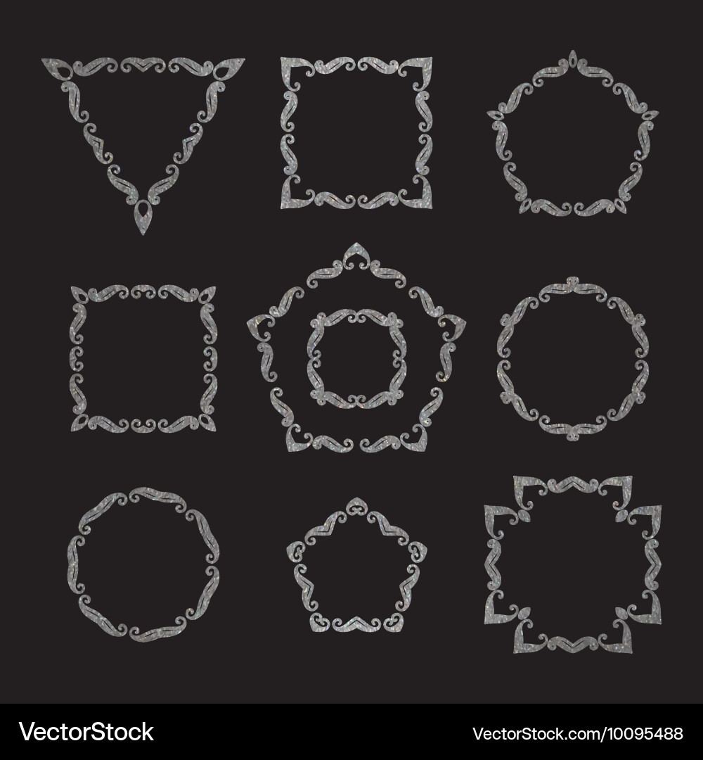 Elegant Retro Floral Frames Vector Image