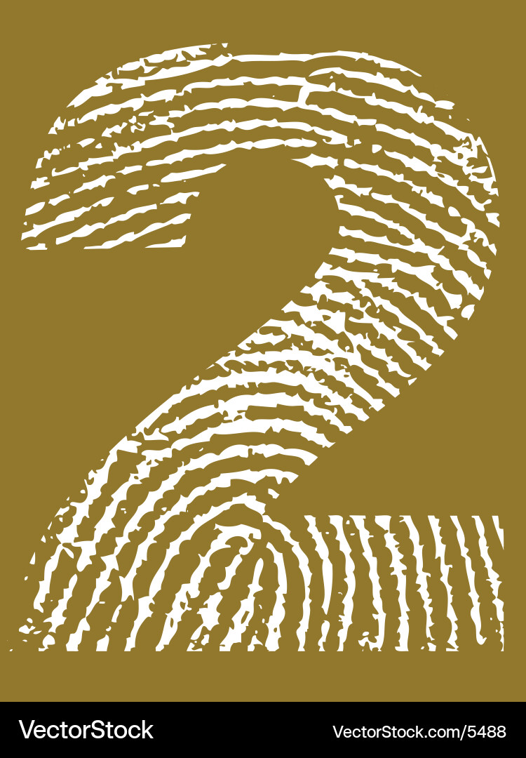 Fingerprint Number Two Vector Image