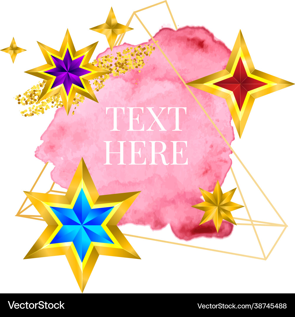 Gold frame paint hand painted brush stroke Vector Image