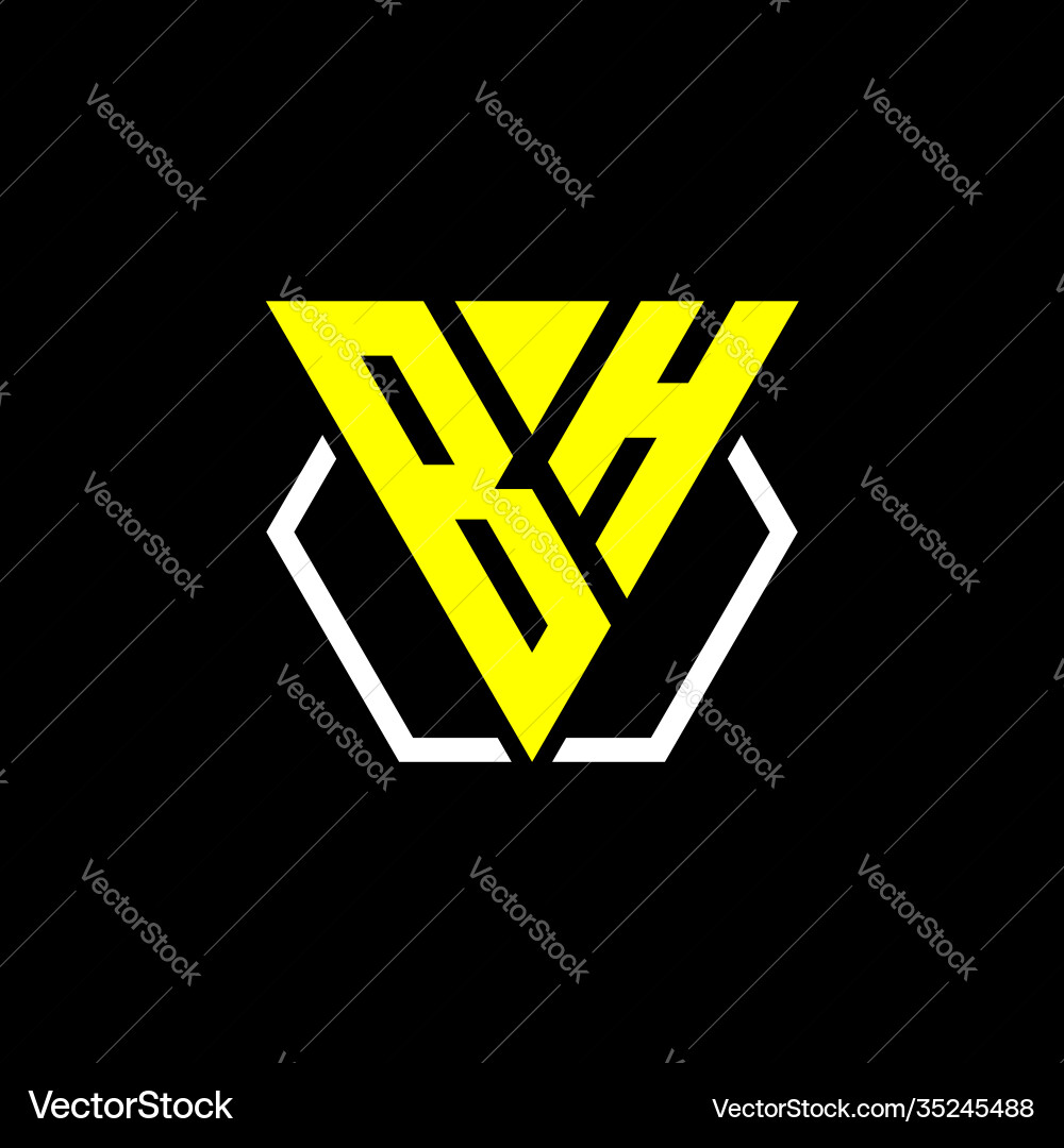 Initials triangle b h has a simple modern Initials triangle b h has a simple modern Vector Image