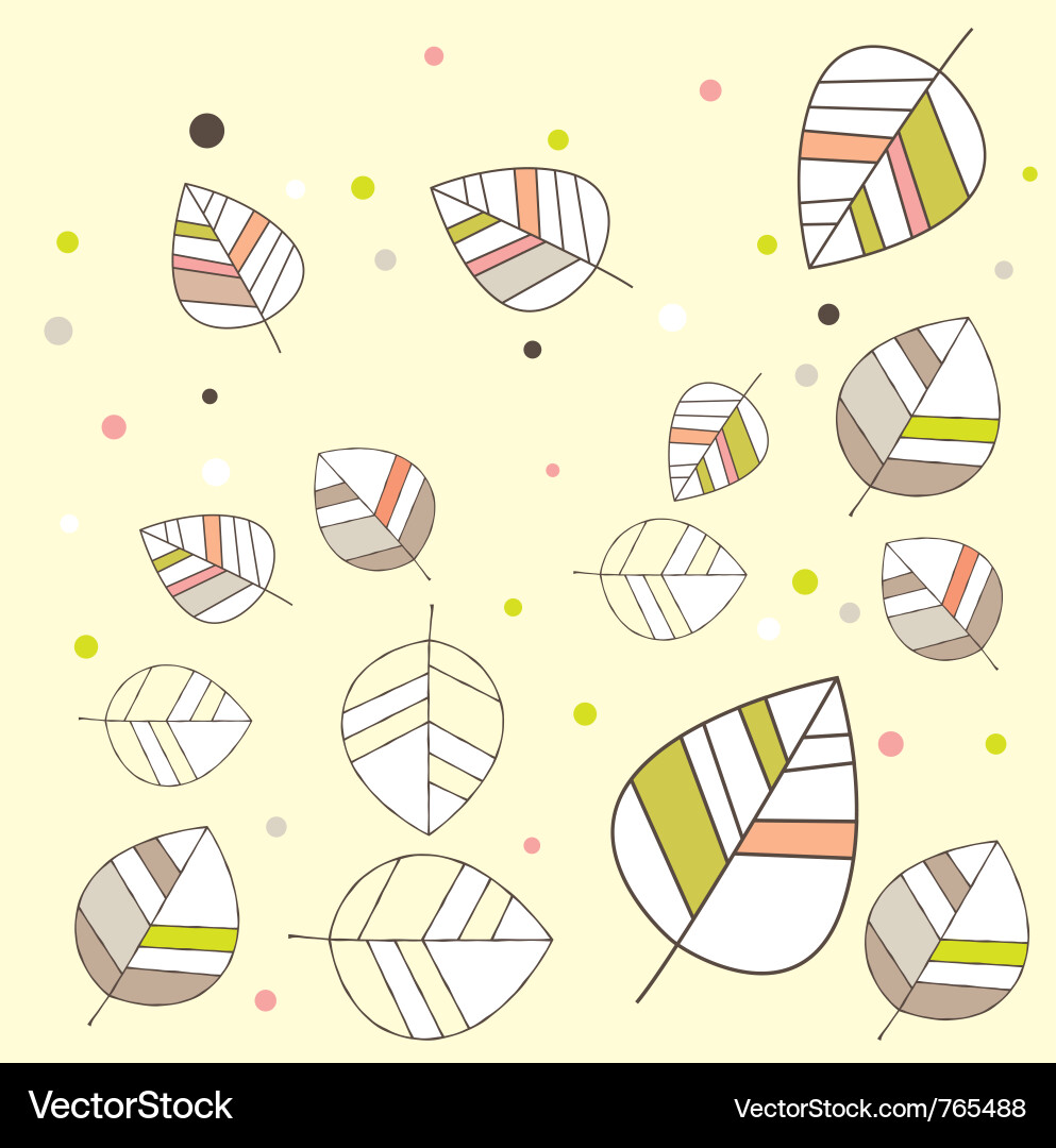 Leaf Pattern Seamless Vector Image