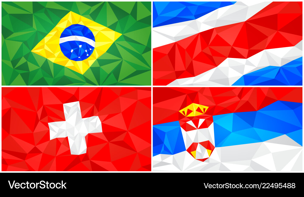 Low poly flag abstract polygonal triangular Low poly flag abstract polygonal triangular Vector Image