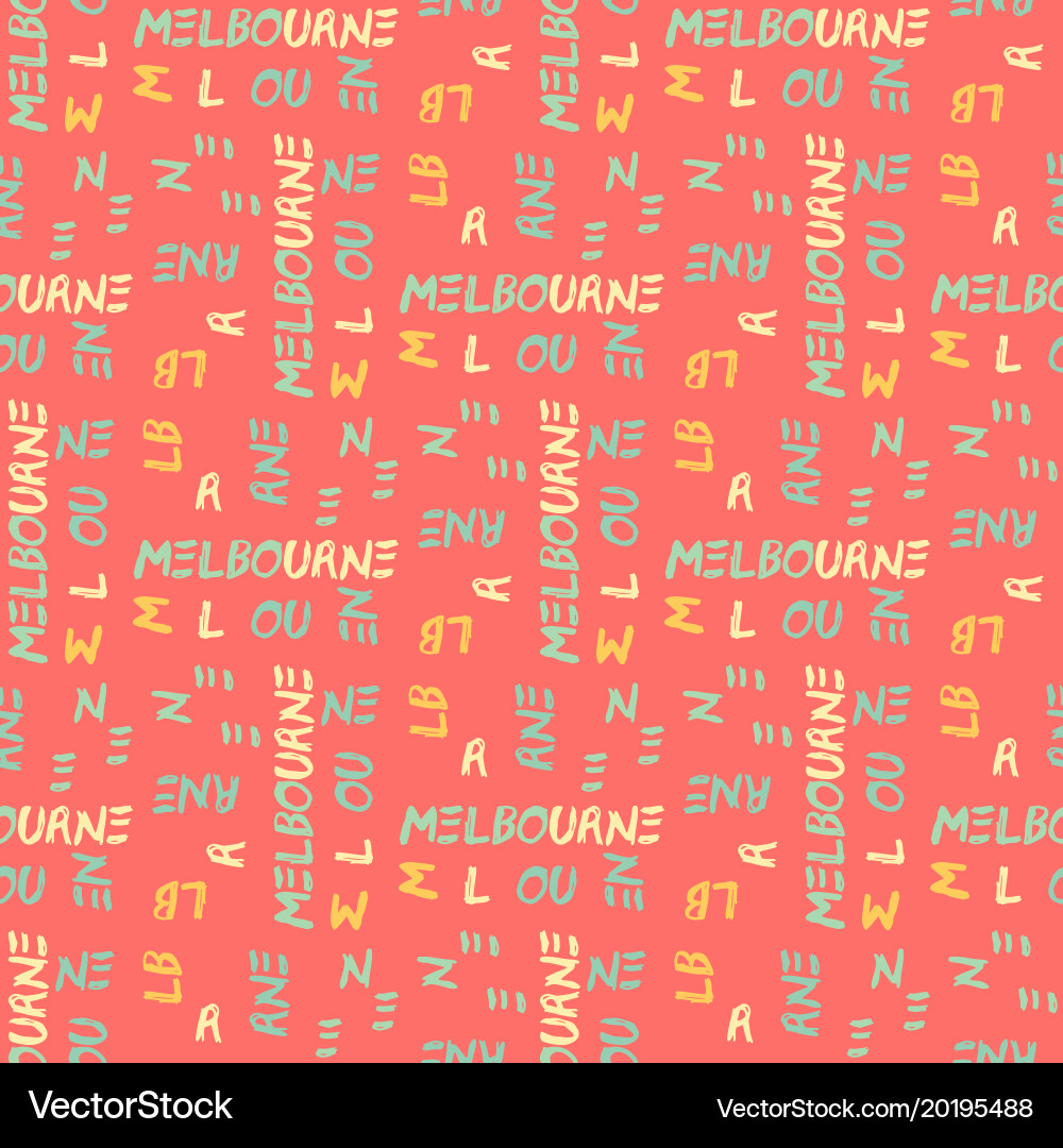 Melbourne pattern seamless design Vector Image