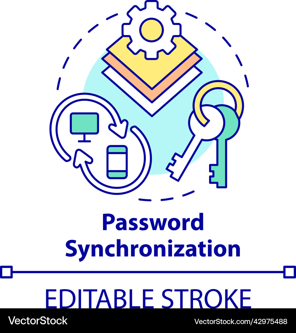 Password synchronization concept icon Vector Image