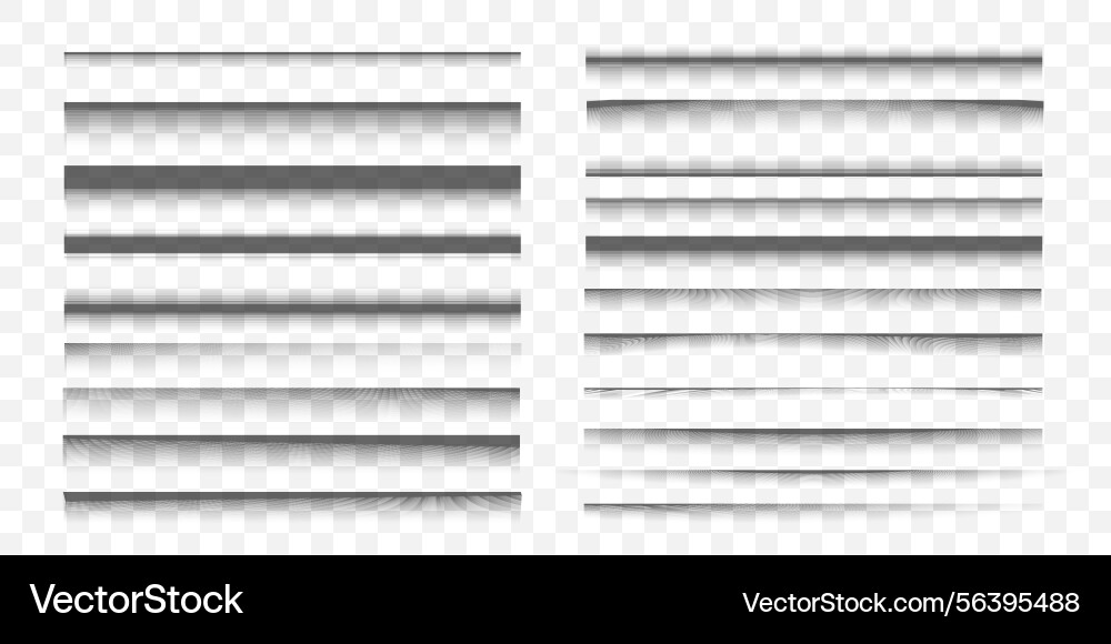Realistic horizontal drop shadows collection Realistic horizontal drop shadows collection Vector Image