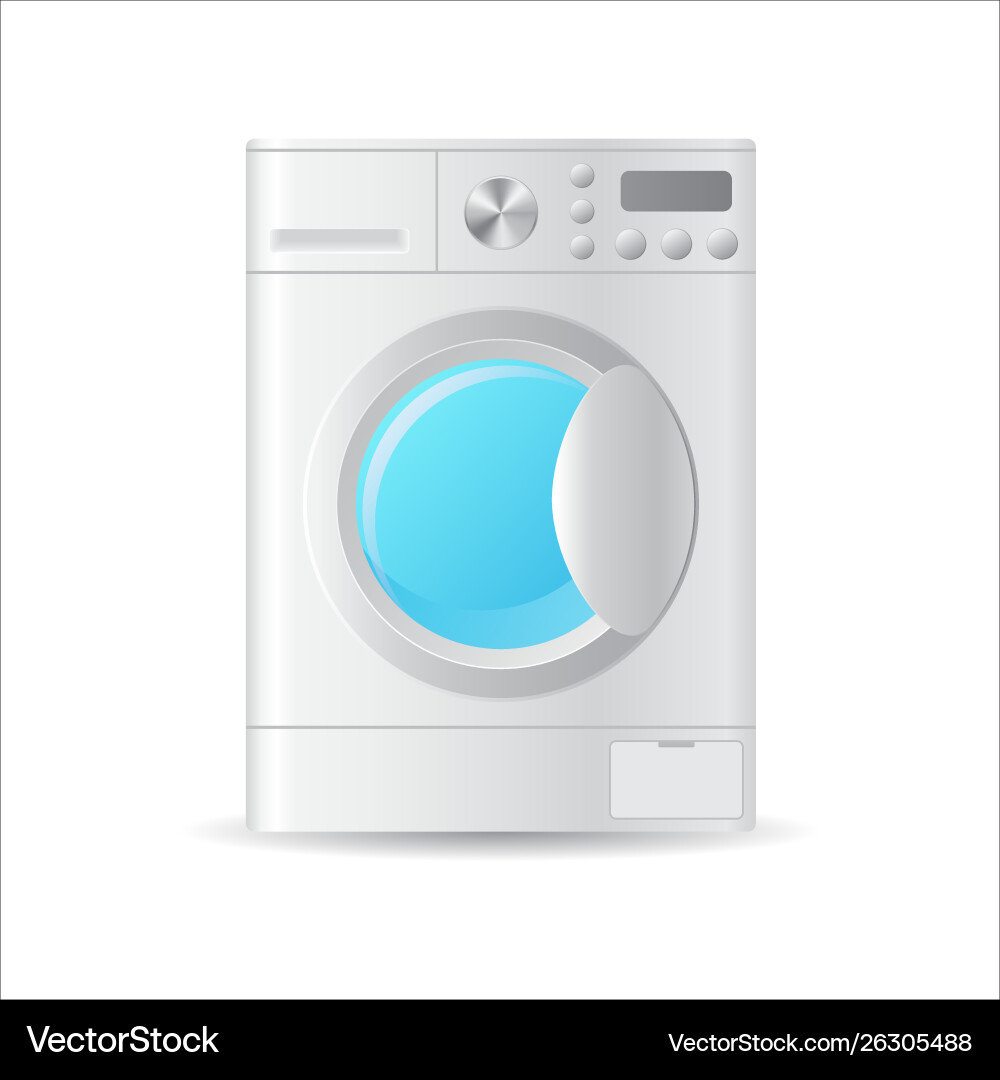 Realistische automatische Waschmaschine Realistische automatische Waschmaschine Vektorbild