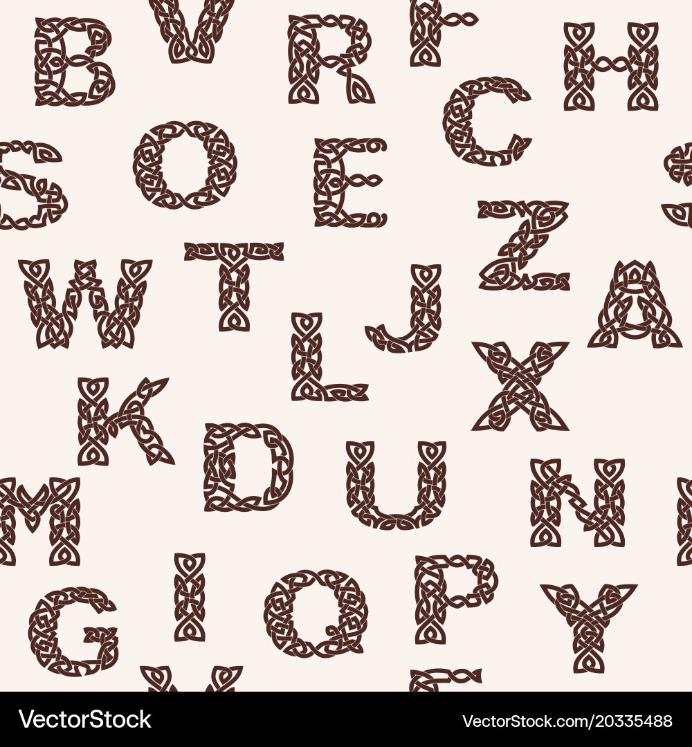 Seamless background with an alphabet Vector Image