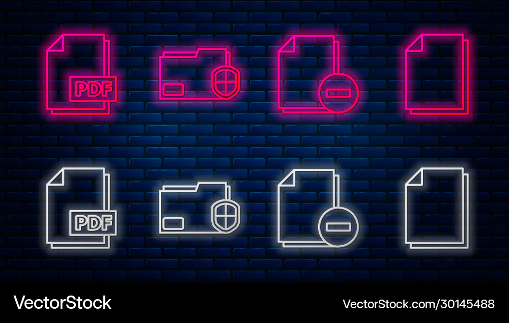 Set line document folder protection Set line document folder protection Vector Image