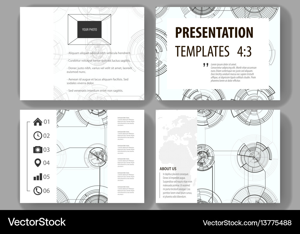 Set of business templates for presentation slides Set of business templates for presentation slides vector image