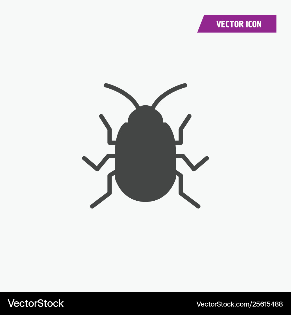 Software Bug oder Programm schwarzes Kunstsymbol Vektorbild