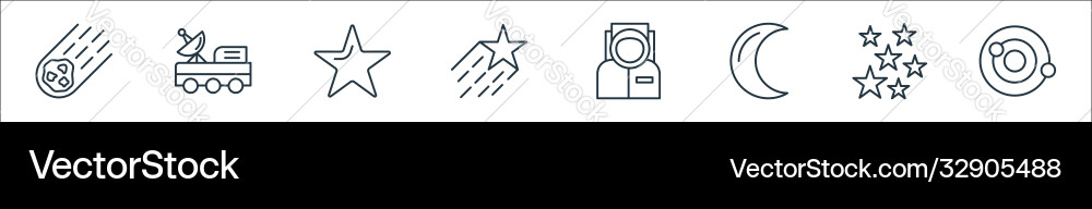 Space line icons linear set quality Vector Image