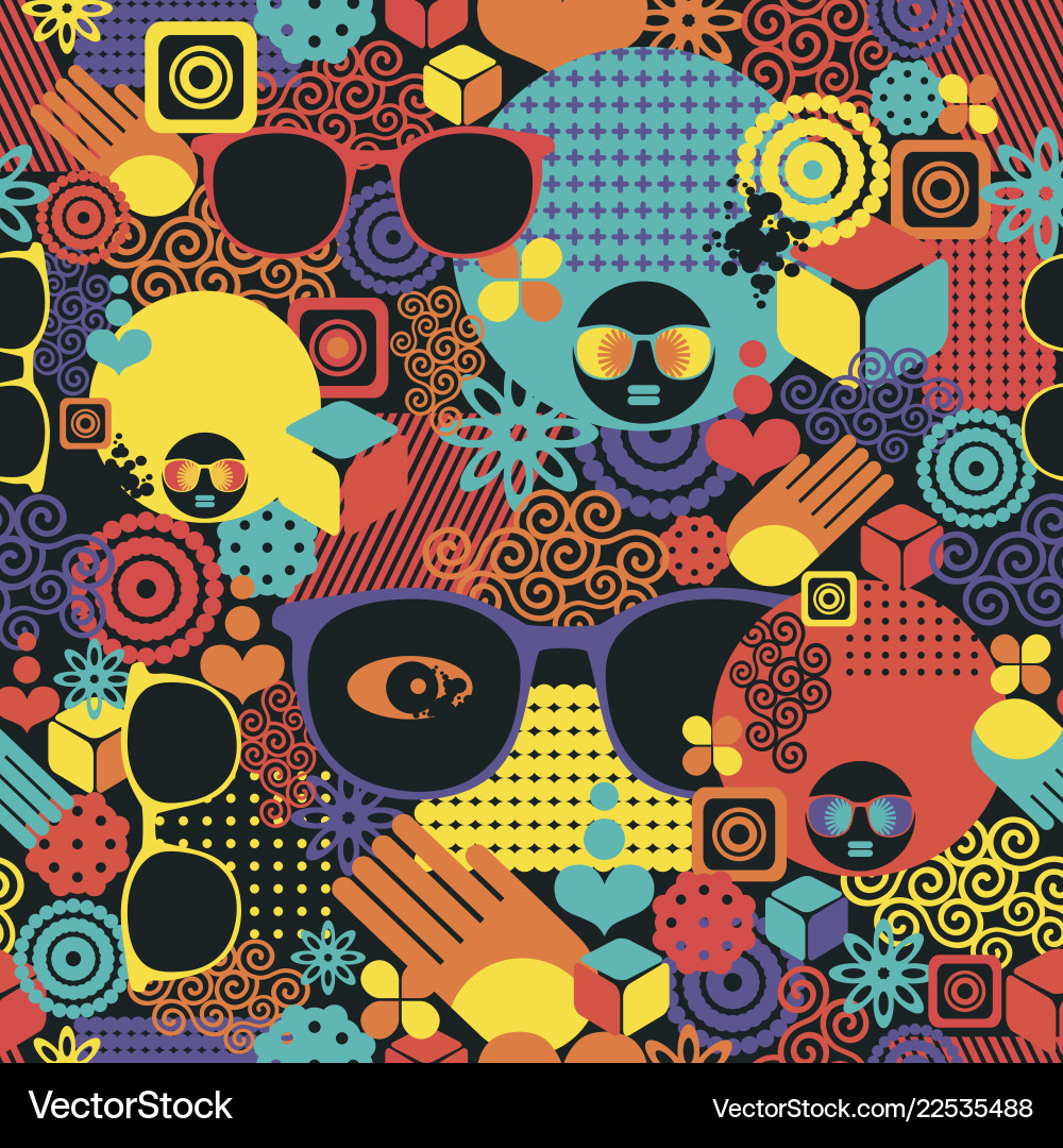 Summer time endless background with afro woman Summer time endless background with afro woman vector image