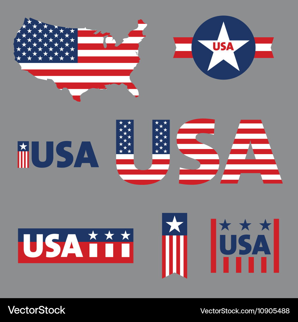 USA Labels and Tags Vector Image