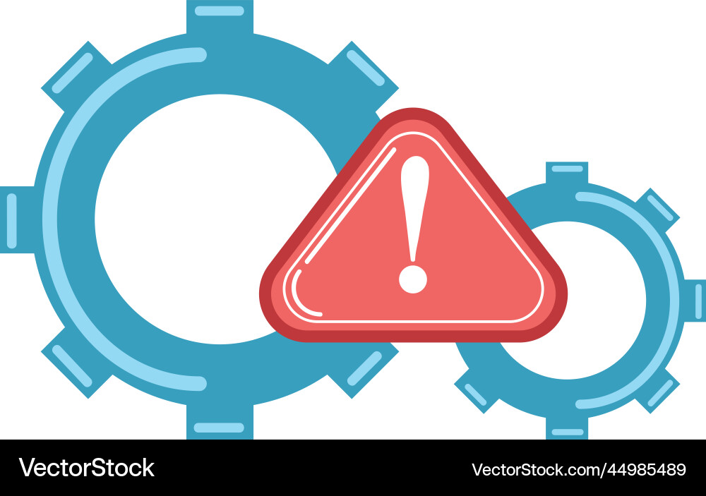 404 error alert with gears vector image