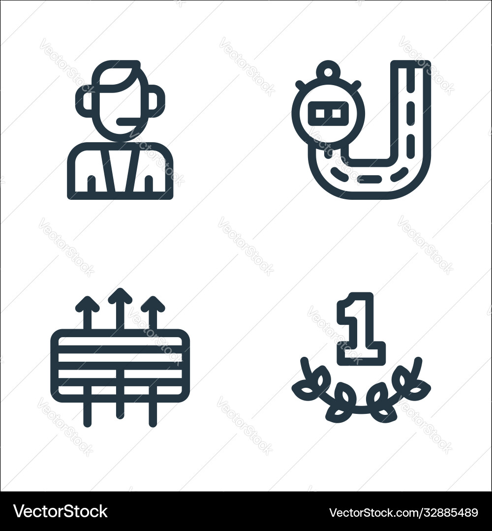 Auto racing line icons linear set quality Auto racing line icons linear set quality Vector Image
