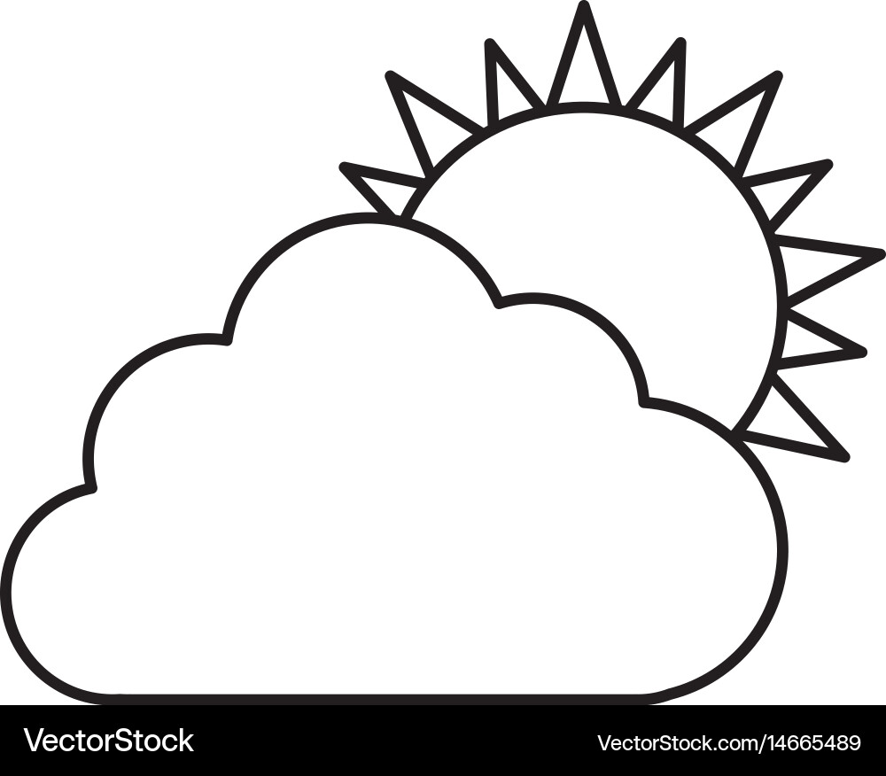 Cloud and sun icon Vector Image
