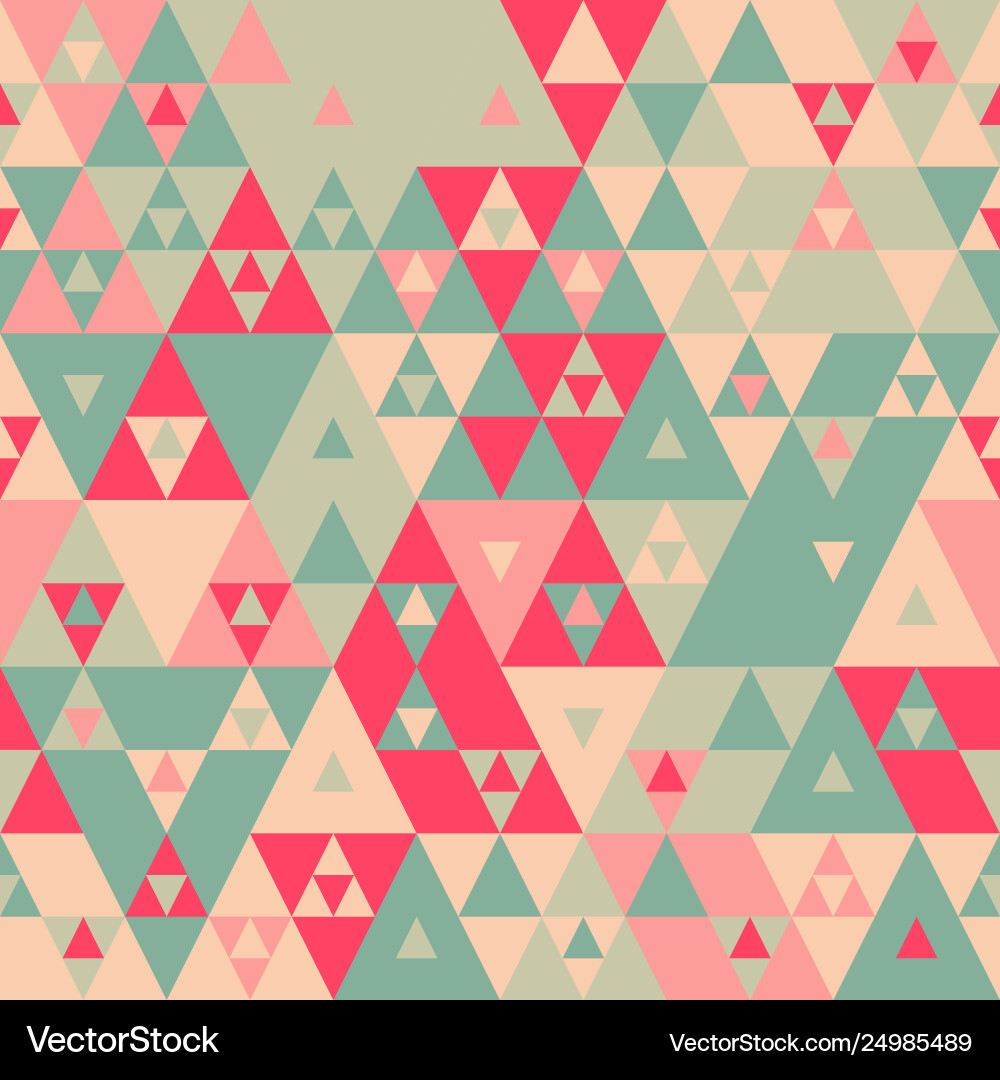 Geometric color triangles seamless pattern Vector Image