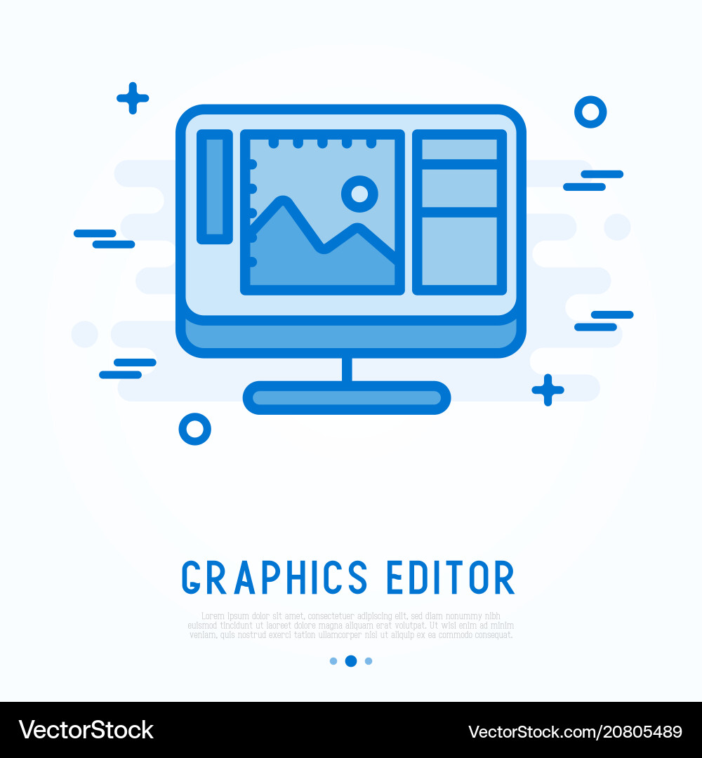 Graphics editor thin line icon Vector Image