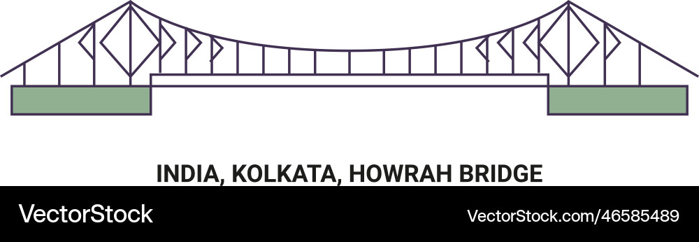 India kolkata howrah bridge travel landmark India kolkata howrah bridge travel landmark vector image