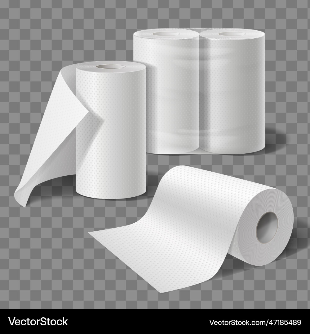 Kitchen towel rolls composition Royalty Free Vector Image