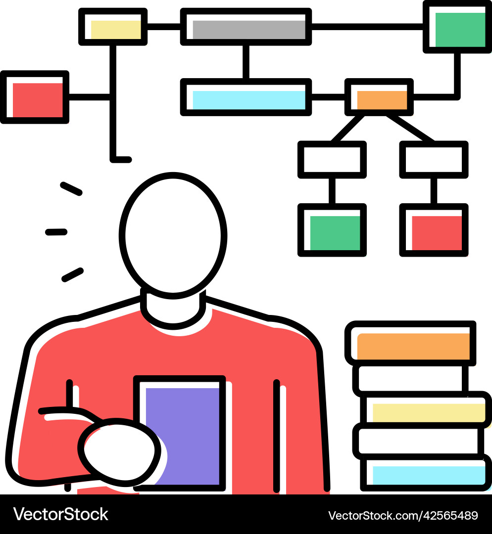Learning algorithm color icon Learning algorithm color icon vector image
