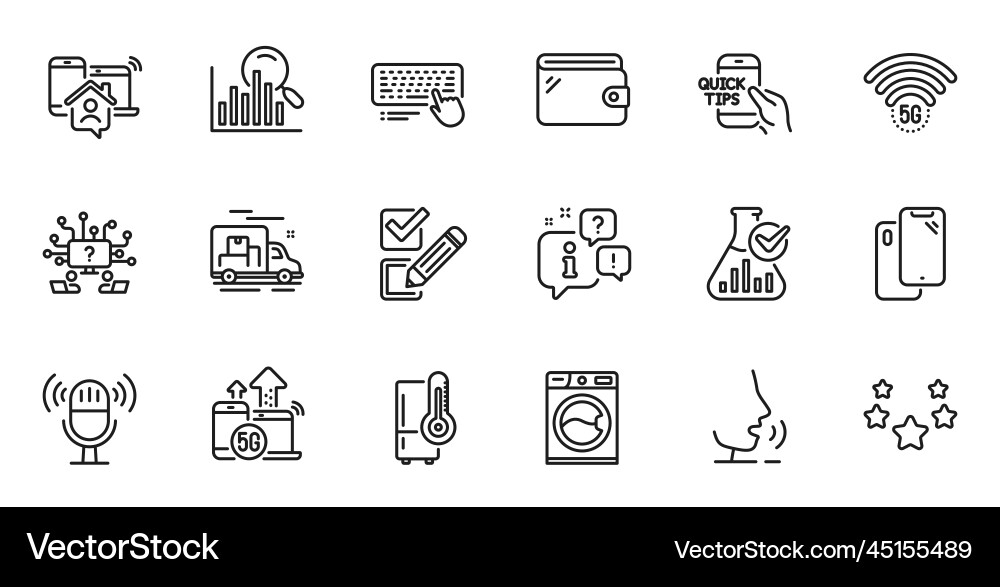 Outline set of education computer keyboard Vector Image