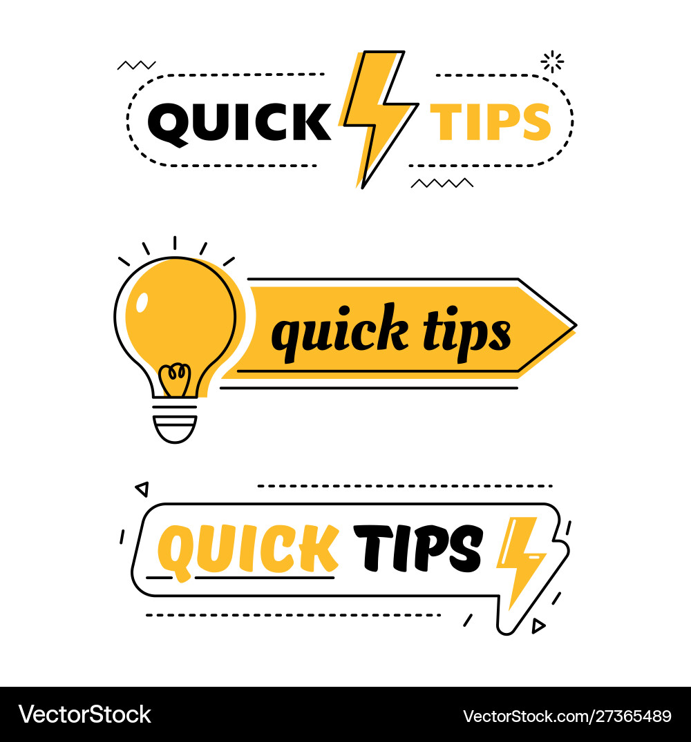 Quick Tips & Tricks Toolkit vector image