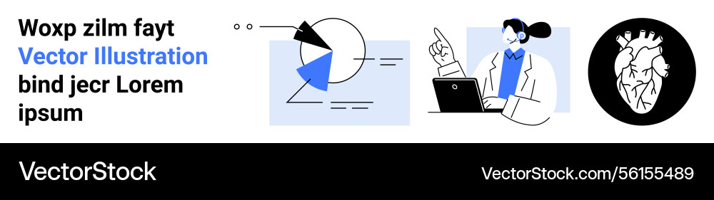 Scientist presenting data analysis with pie chart Scientist presenting data analysis with pie chart vector image