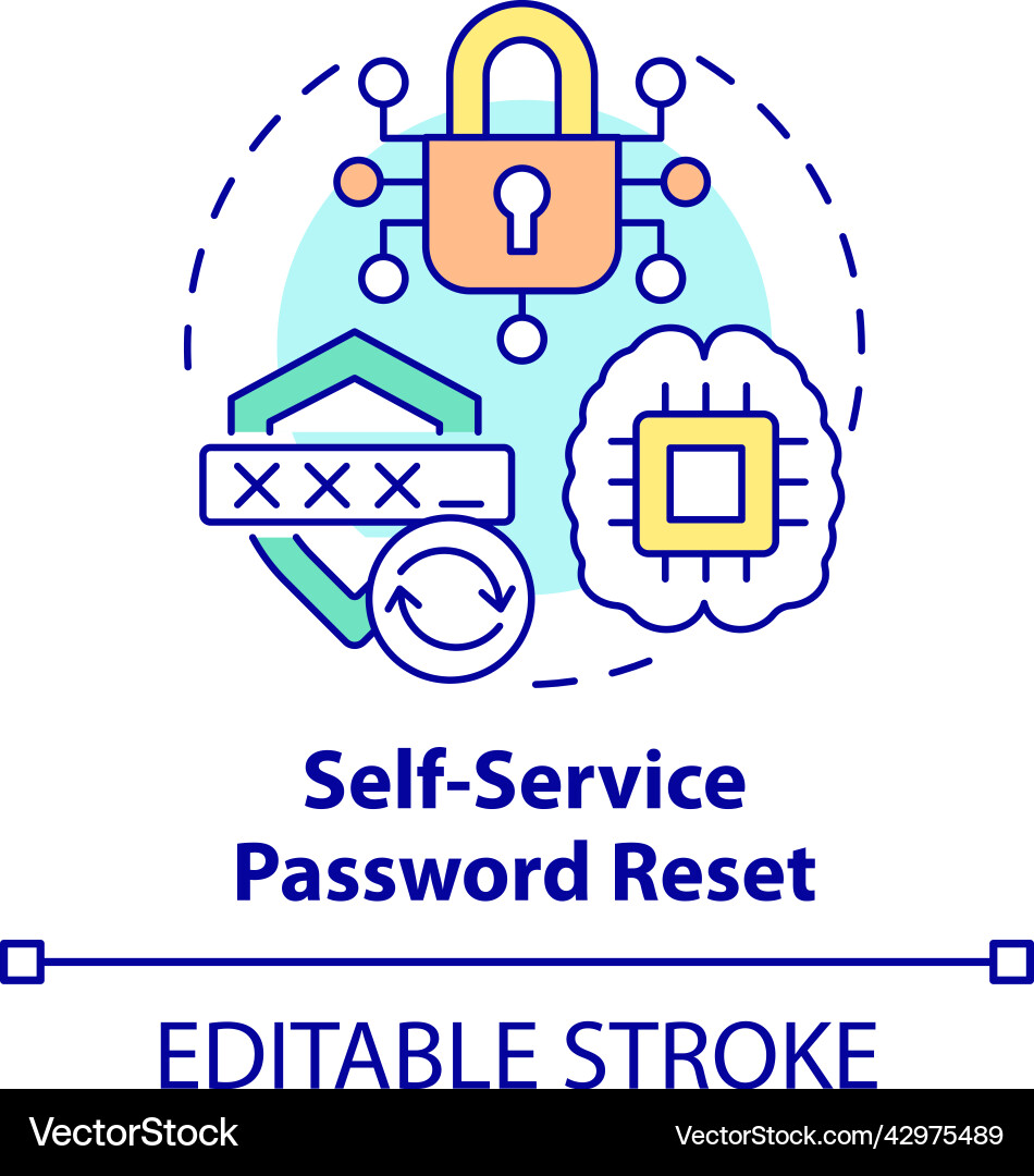 Self-service password reset concept icon Vector Image