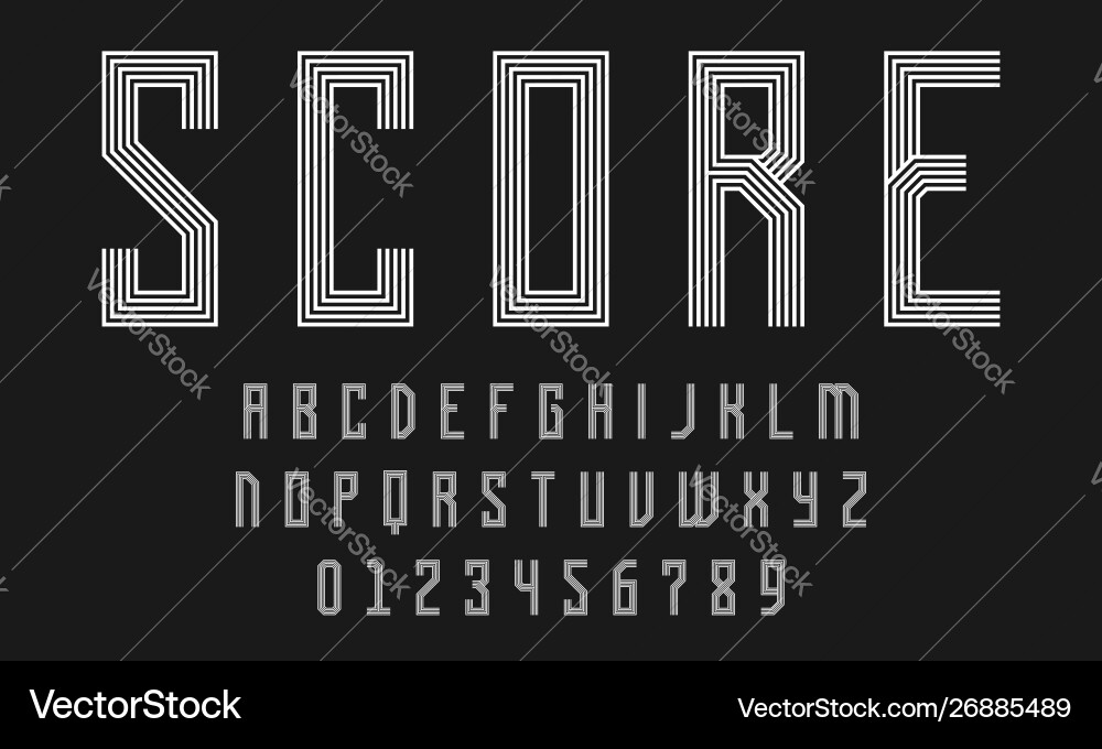 Set alphabets font modern design with lines Set alphabets font modern design with lines Vector Image