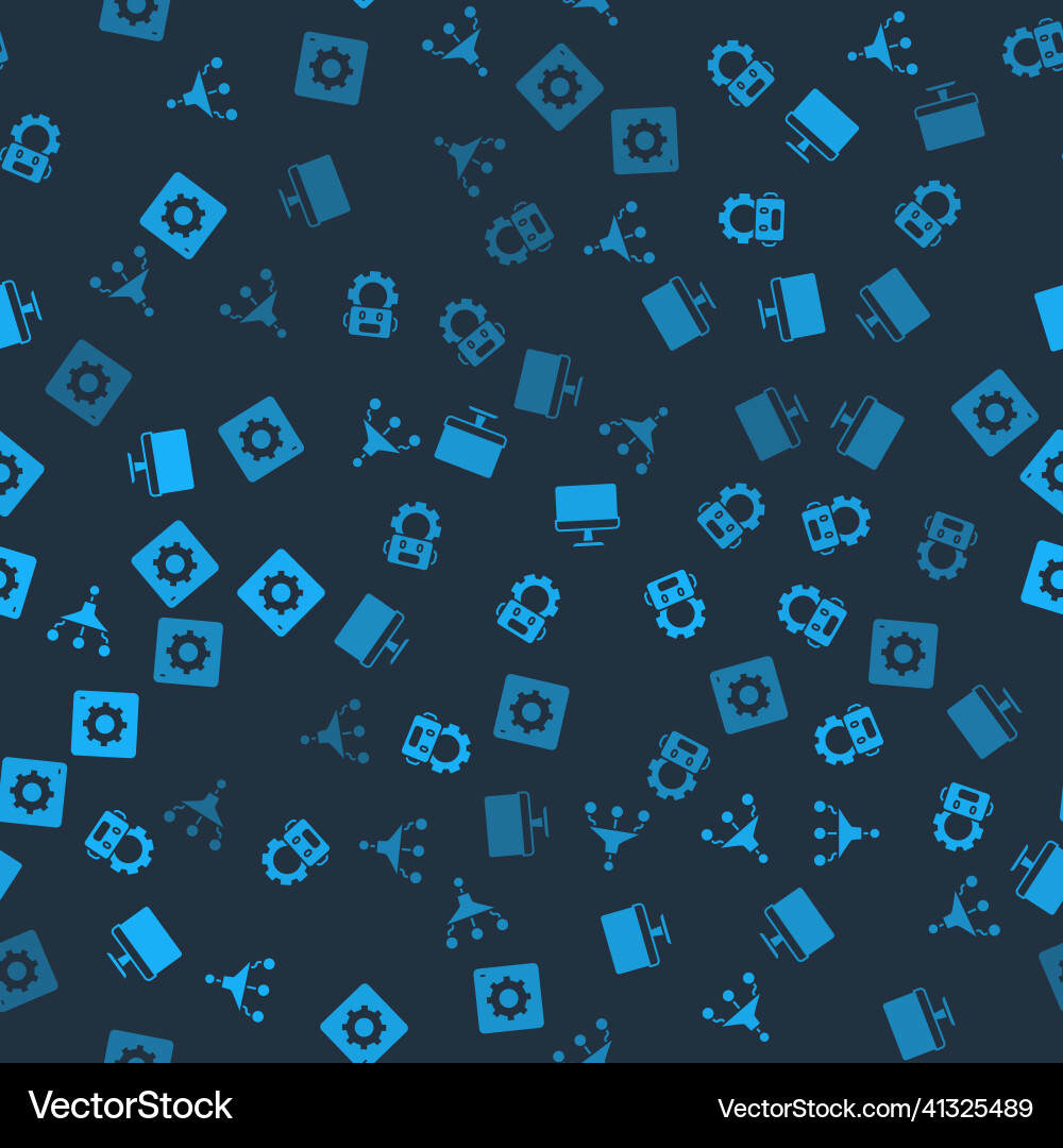 Set funnel or filter robot setting computer Set funnel or filter robot setting computer Vector Image