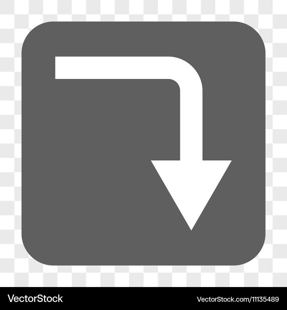Turn down rounded square button Vector Image