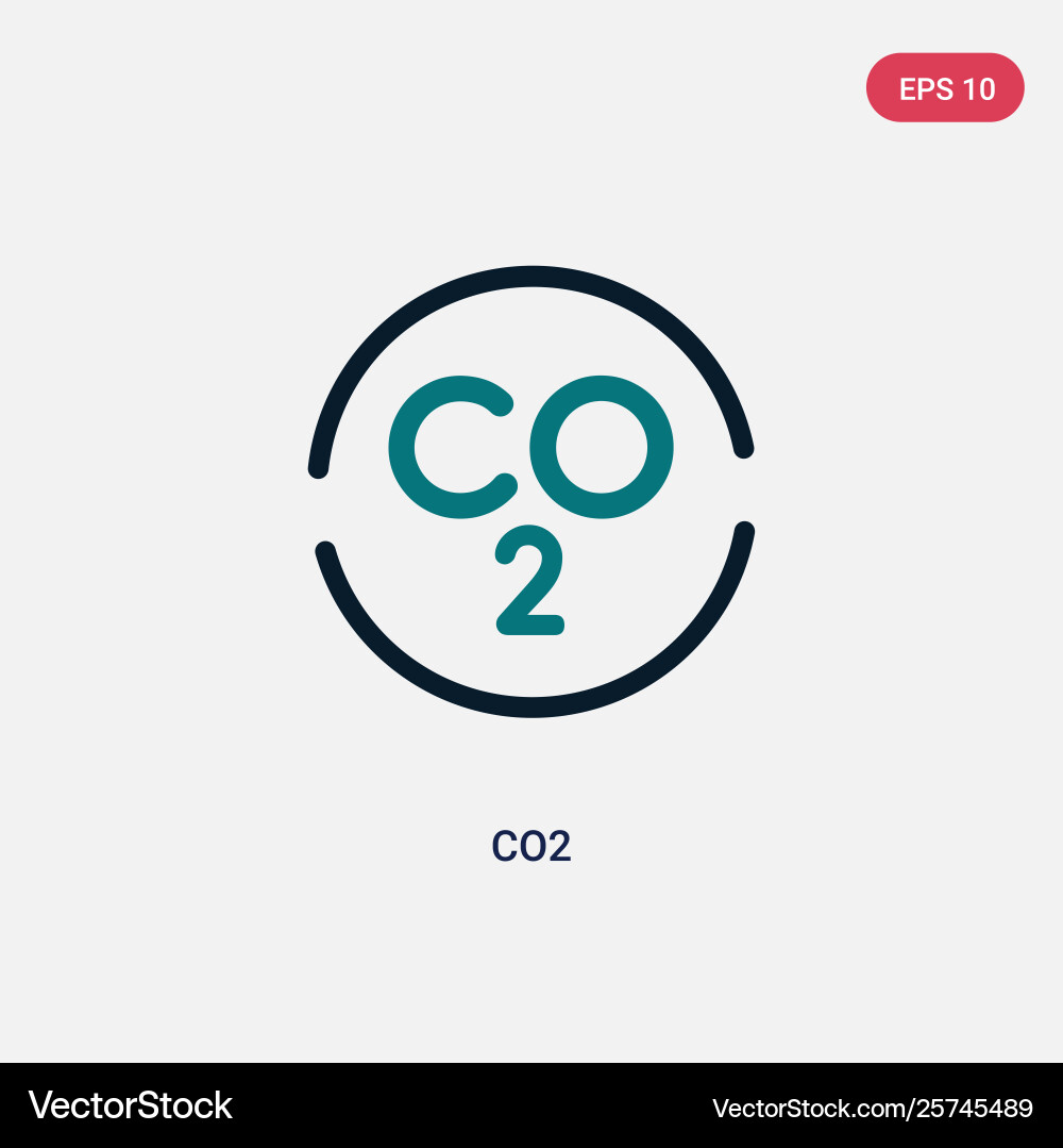 Two color co2 icon from maps and flags concept Vector Image