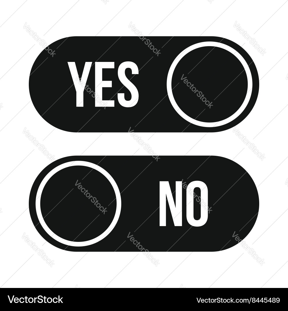 Yes and no button icon simple style vector image