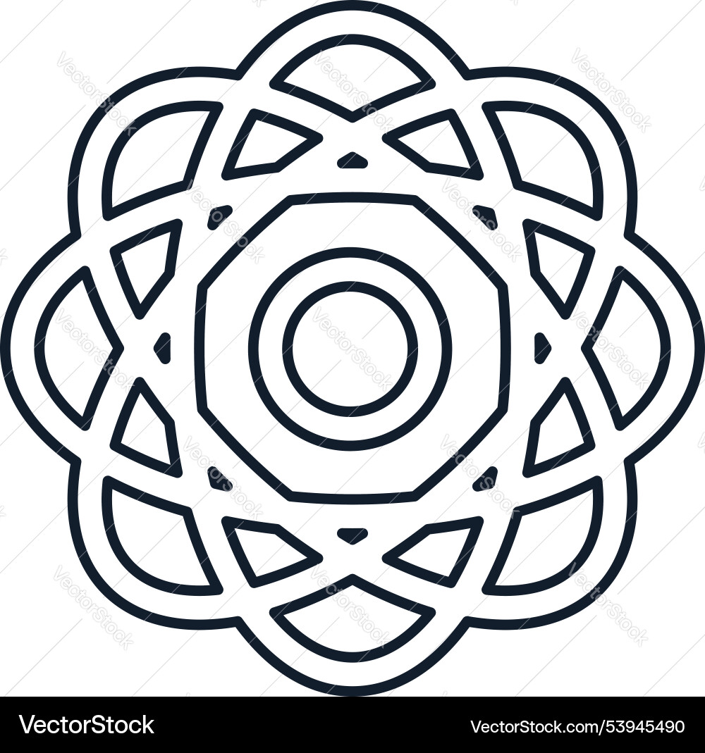 Abstract atomic model in outline style vector image