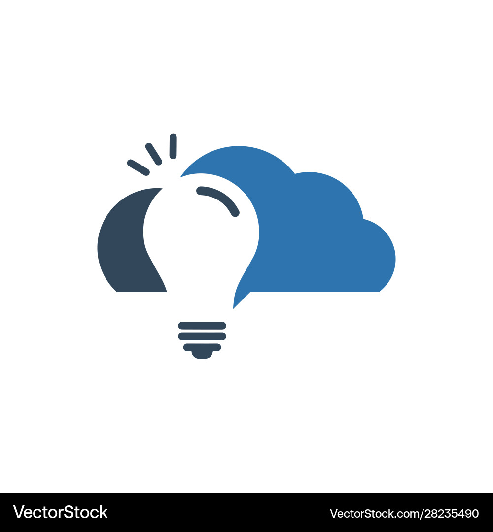 Abstract cloud technology logo with think bulb Vector Image