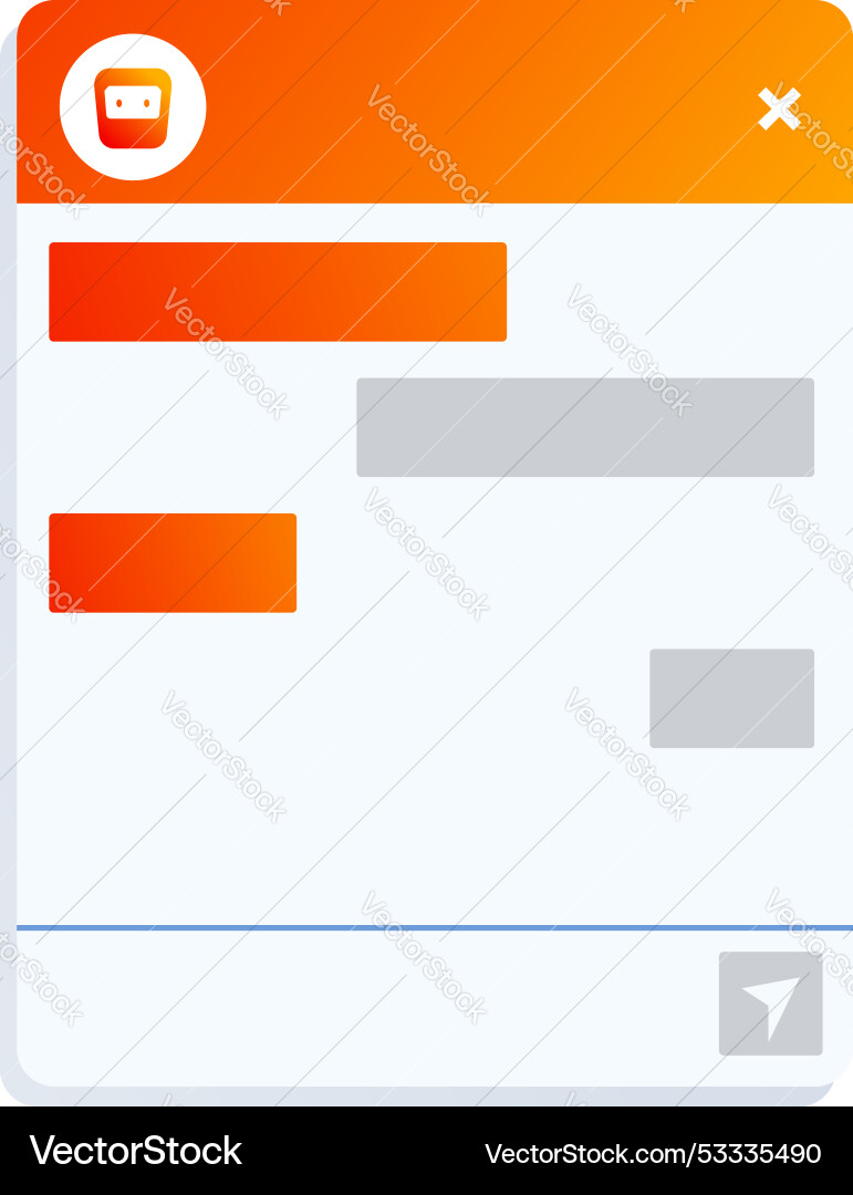 Blank ui mobile app screen showing messaging vector image